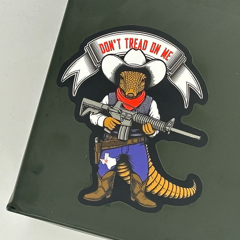 Texas Don't Tread on Me Armadillo Sticker